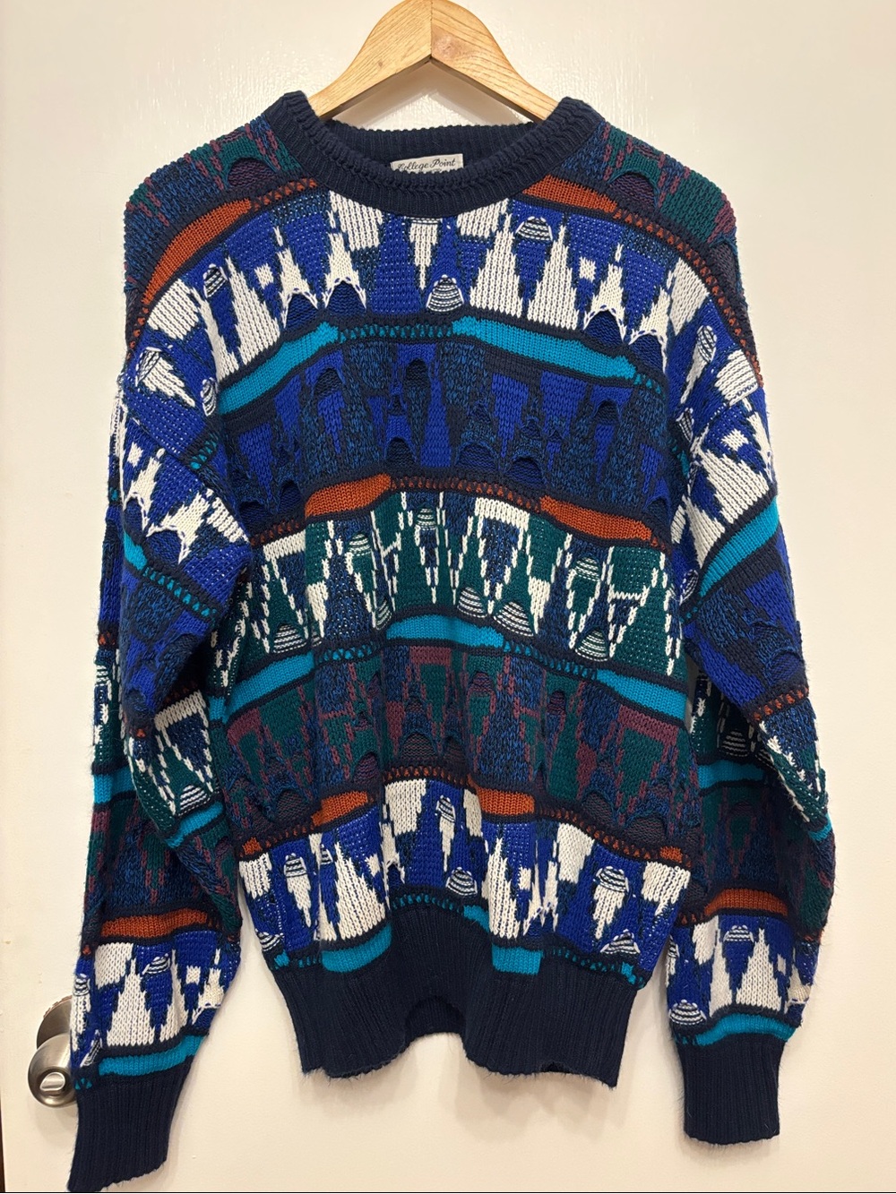 Vintage 3D Knit Multicolour Grandpa Crewneck Sweater
